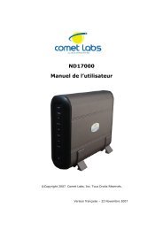 Chapitre 2Installation du ND17000 - Comet Labs - Comet Labs, Inc.