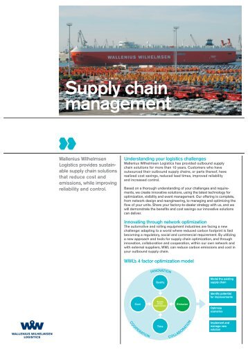 Supply chain management (PDF) - Wallenius Wilhelmsen Logistics