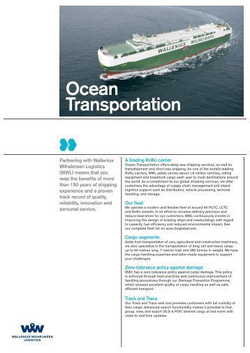Ocean Transportation - Wallenius Wilhelmsen Logistics