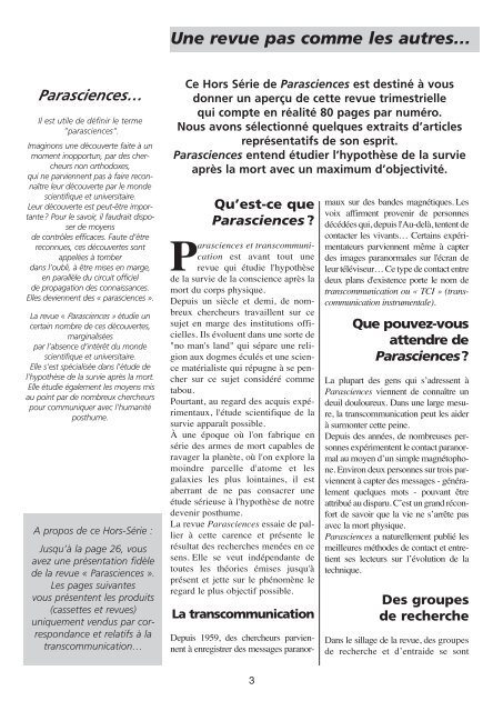 Téléchargez un exemplaire Pdf Gratuit - Parasciences