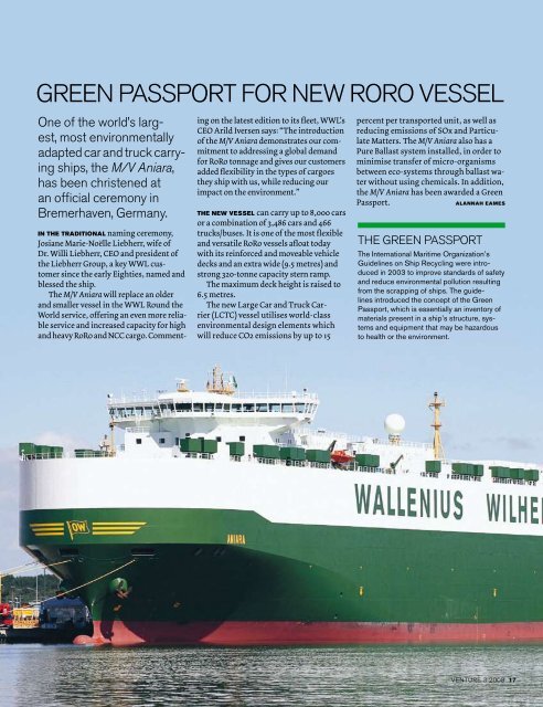 Only the best for - Wallenius Wilhelmsen Logistics