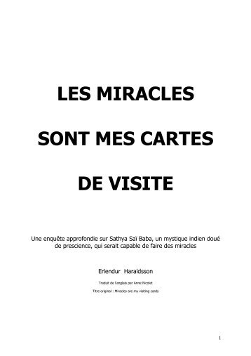 les miracles sont mes cartes de visite - Site consacré á Bhagavan ...