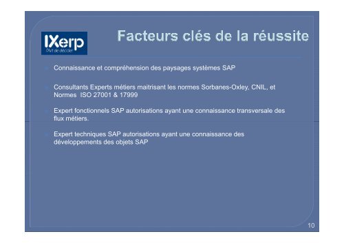 La gestion des Autorisations sur SAP® selon IXERP