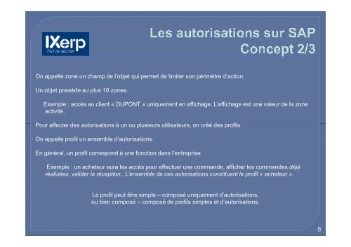 La gestion des Autorisations sur SAP® selon IXERP