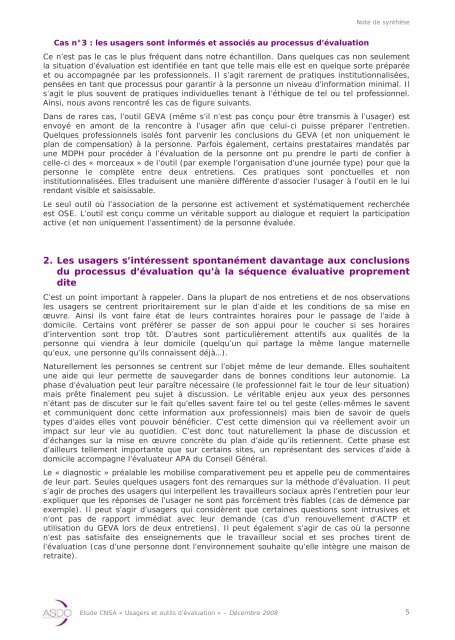 ETUDE PERCEPTION PAR LES USAGERS DES OUTILS D ... - Cnsa