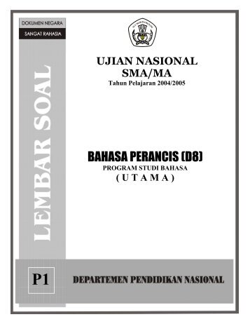 BAHASA PERANCIS (D8) - Bank Soal Ujian Nasional