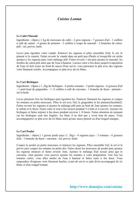 Cuisine Créole (pdf)