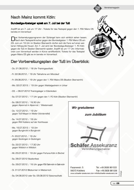 Schängel-Magazin - TuS Koblenz