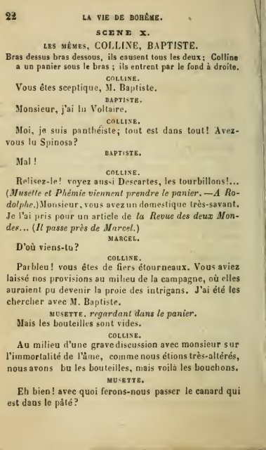 La vie de bohème, piéce en cinq actes, mélée de chants