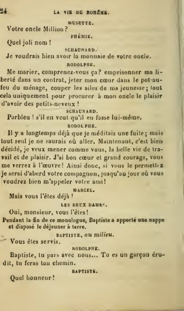 La vie de bohème, piéce en cinq actes, mélée de chants