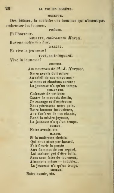 La vie de bohème, piéce en cinq actes, mélée de chants