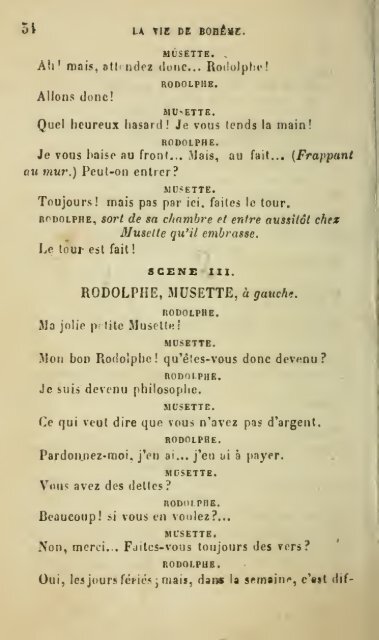 La vie de bohème, piéce en cinq actes, mélée de chants