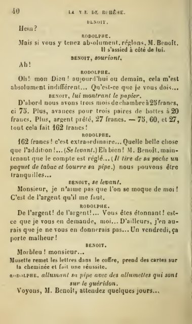 La vie de bohème, piéce en cinq actes, mélée de chants