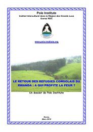 le retour des refugies congolais du rwanda : a qui ... - Pole Institute