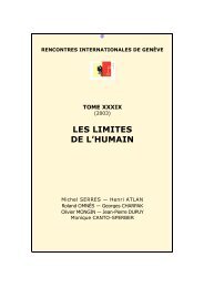 Les limites de l'humain - Rencontres Internationales de Genève