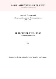 Pissemski - Le Peche de vieillesse - Littérature russe