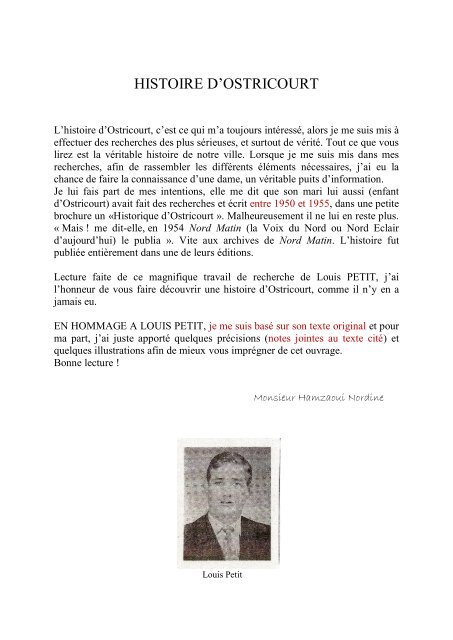 HISTOIRE D'OSTRICOURT