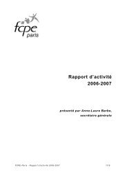 Rapport d'activité 2006-2007 - FCPE Paris