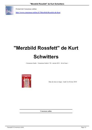 "Merzbild Rossfett" de Kurt Schwitters - Consensus Online
