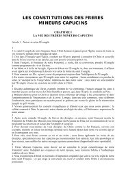 LES CONSTITUTIONS DES FRERES MINEURS CAPUCINS