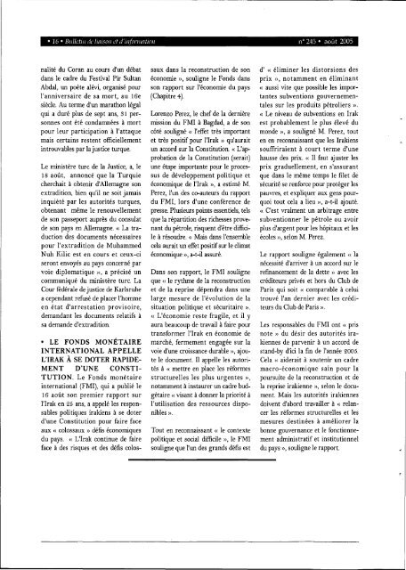 Bulletin de liaison et d'information - Institut kurde de Paris