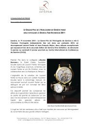 LE GRAND PRIX DE L'HORLOGERIE DE GENÈVE PRIME DEUX ...