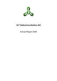 3U Telekommunikation AG Annual Report 2000 - 3U HOLDING AG