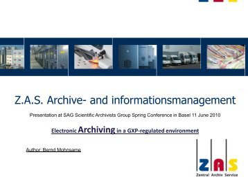 ZAS Archive - ZAS - Zentral Archiv Service