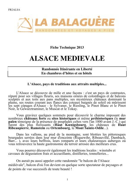 ALSACE MEDIEVALE - La Balaguère