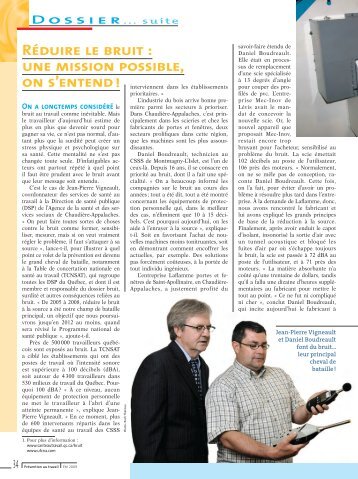 Comment va la santél... au travail ? Dossier (suite) - Irsst