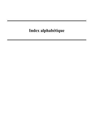 Index alphabétique - the Data Library