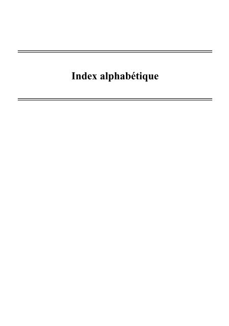 Index alphabétique - the Data Library