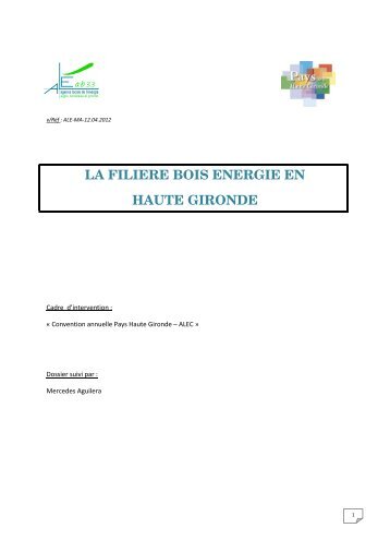 LA FILIERE BOIS ENERGIE EN HAUTE GIRONDE - Pays de la ...