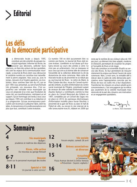 Journal de Rives n° 100 Avril 2012 - Ville de Rives