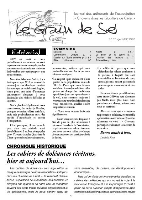 Janvier 2010 - Citoyens dans les Quartiers de Céret