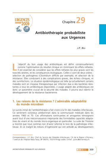 Antibiothérapie probabiliste aux Urgences