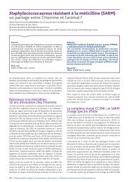 Staphylococcus aureus résistant à la méticilline (SARM) : un partage ...