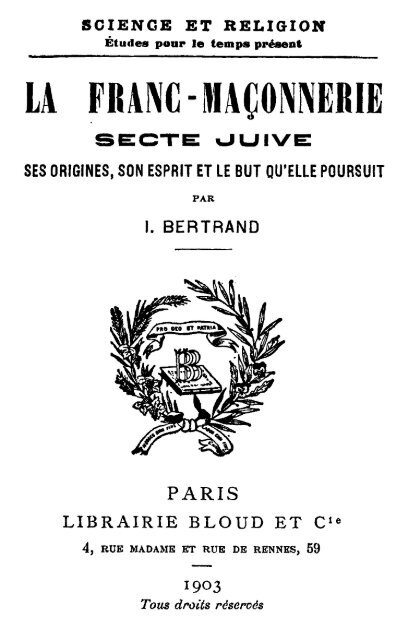 La franc-maçonnerie secte juive - La Dissidence Française