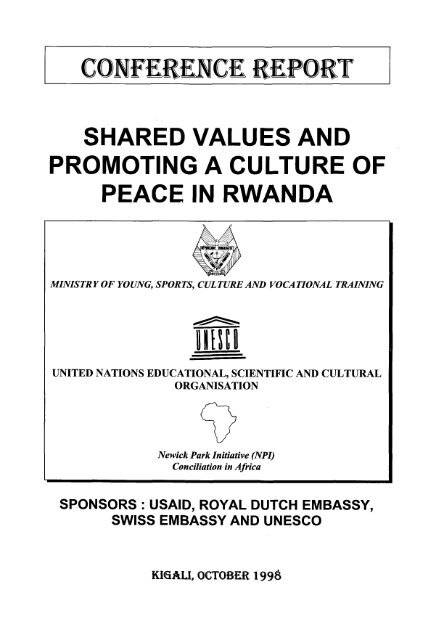 Shared values and promoting a culture of peace ... - unesdoc - Unesco