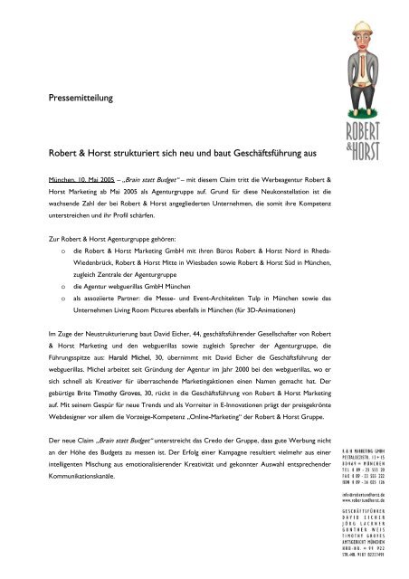 Pressemitteilung PDF - Robert & Horst