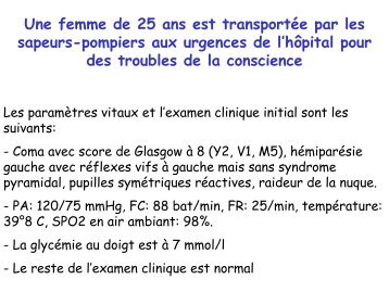 Cas clinique : Troubles de la conscience - SRLF