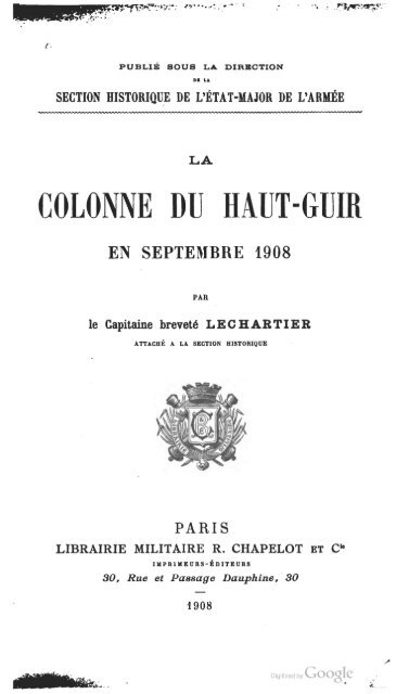 La colonne du Haut-Guir en Septembre, 1908 - Mon Legionnaire