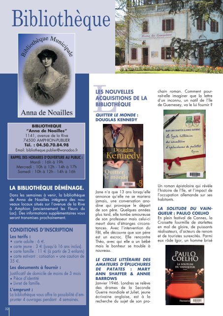 Magazine d'informations municipales de PUBLIER-AMPHION