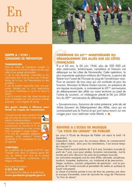 Magazine d'informations municipales de PUBLIER-AMPHION