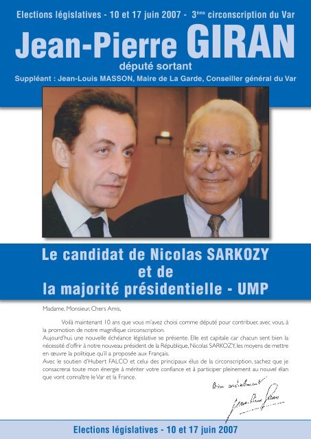 Elections législatives - 10 et 17 juin 2007 - Jean-Pierre Giran
