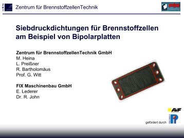 Siebdruckdichtungen für Brennstoffzellen am Beispiel von ...