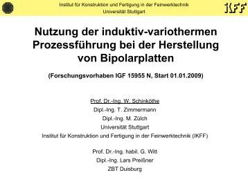 Nutzung der induktiv-variothermen Prozessführung bei der ...