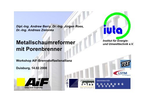 Metallschaumreformer mit Porenbrenner - Zentrum für ...