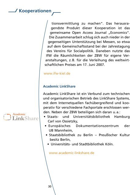 Jahresbericht 2007 (pdf) - ZBW