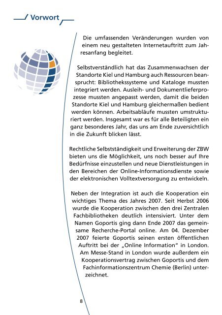 Jahresbericht 2007 (pdf) - ZBW